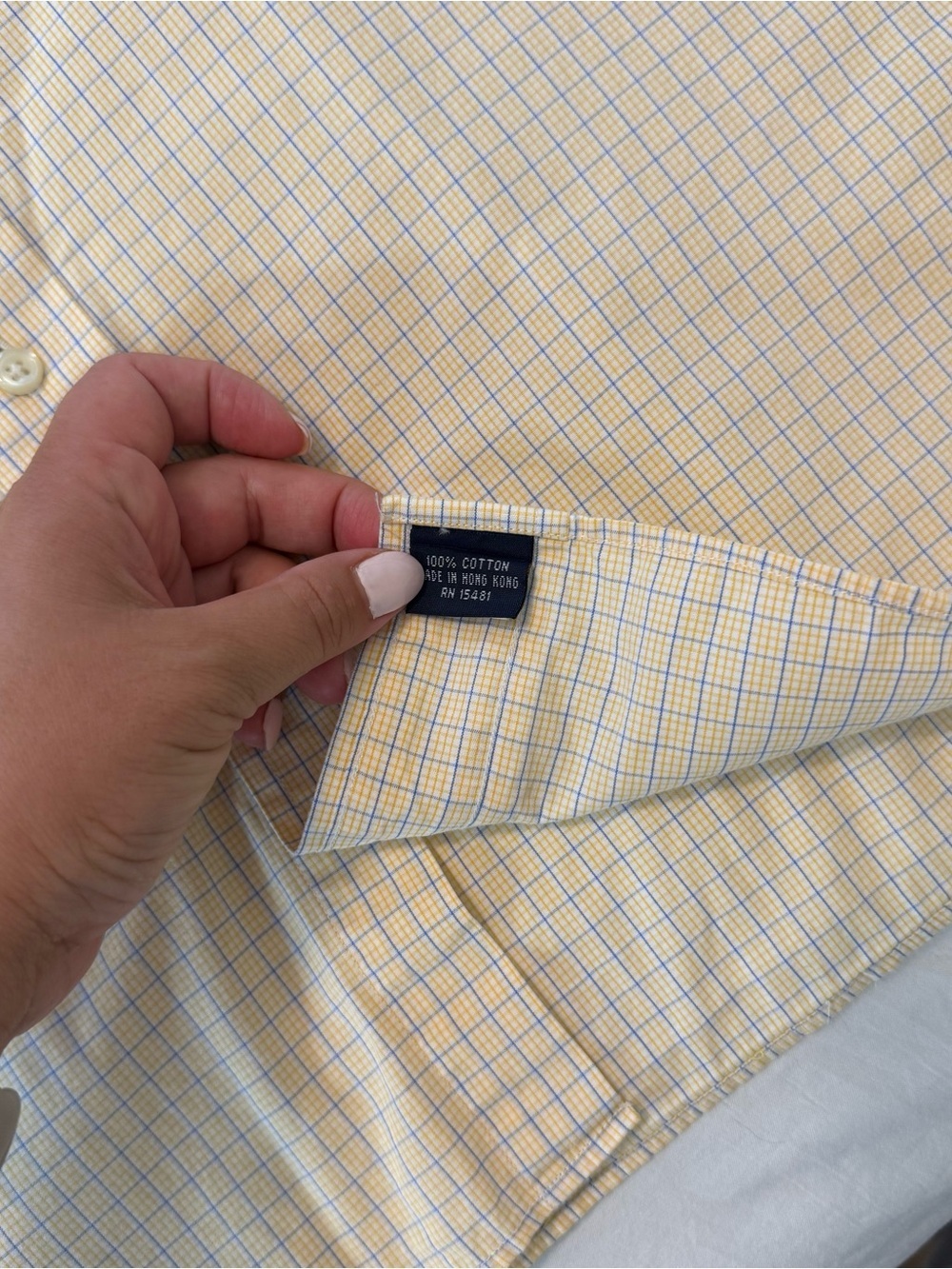Vintage Tommy Hilfiger American Classics Dress Shirt Yellow/Blue Check - Picture 6 of 15